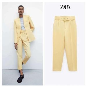 Yellow High Waist Pants w/ Belt